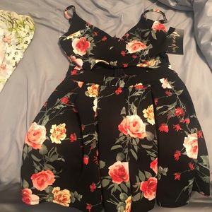 Black floral romper